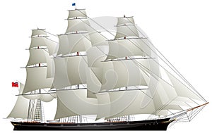 Clipper sailing ship, Tea clipper photo