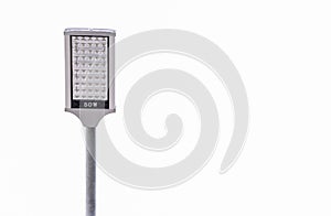 Clipping path, LED street light pole isolated on white background