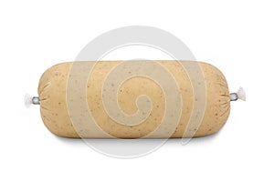 Clipping path, preserved pork sausage or Vietnamese-style white sausage package isolated on white background