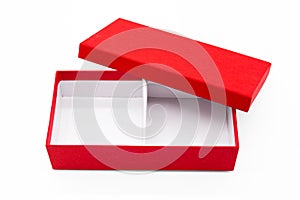 Clipping path red box on white background
