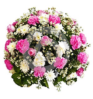 Clipping paths bouquet,rose,carnation and margarite for decorative photo