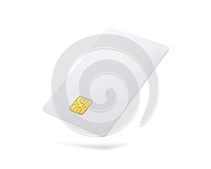 Clipping paths chip card isolated on white background. Template of blank credit card for your design