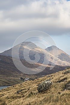 The Clisham hills from Aird Asaig on the Isle of Harris in