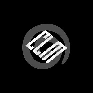 CLM letter logo design on black background