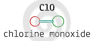 ClO chlorine monoxide molecule