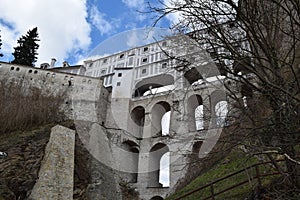 Cloak Bridge of State Castle and Chateu ÄŒeskÃ½ Krumlov.