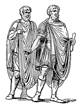 Cloak chiefly worn by soldiers vintage engraving