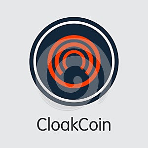 Cloakcoin Virtual Currency - Vector Sign Icon. photo