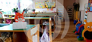 cloakroom in kindergarten