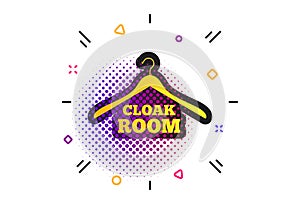 Cloakroom sign icon. Hanger wardrobe symbol. Vector