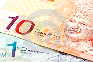 Cloase-up of malaysian ringgit bank notes