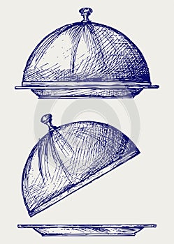 Cloche with open lid