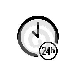 Clock with 24 hour icon. Vector illustration decorative design