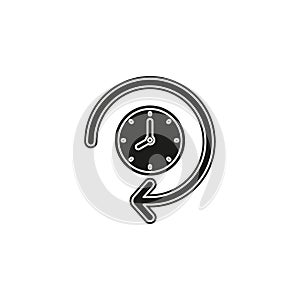 clock 24 hours icon, vector time