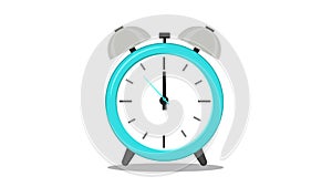 Clock alarm cartoon ringing animation at midnight countdown deadline