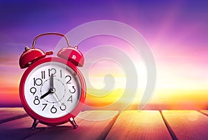 Clock Alarm At Sunrise - Waking Up