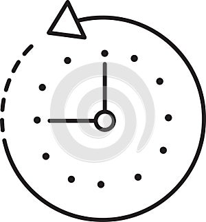 Clock with anticlockwise icon. Vector illustration decorative design