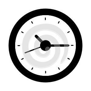 Clock with arrow around icon, history symbol, logo illustration - vector