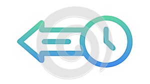 Clock and Arrow Left for Time Rewind Vector Icon, vector design Generative AI