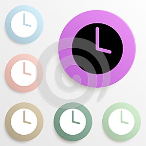 clock badge color set. Simple glyph, flat vector of web icons for ui and ux, website or mobile application