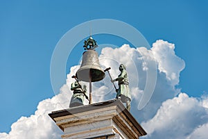 Clock and Bell Tower in Brescia - Piazza della Loggia Lombardy Italy