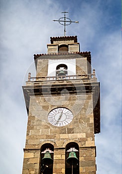 Clock and bell tower of the Iglesia Nuestra Senora de los Remedios Church - In Buenavista Del Norte, Teneri