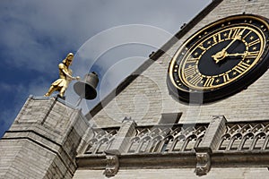 The clock and the bellman in Leuven Belgium