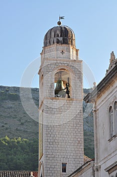 Clock Belltower in old town Dubrovnik, Croatia