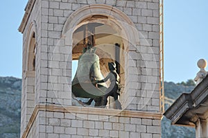 Clock Belltower in old town Dubrovnik, Croatia