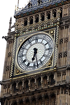 Clock of Big Ben, London gothic architecture, UK