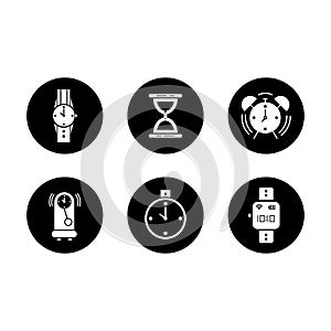 Clock black and white icon free for commercial use