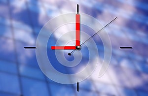 Clock on business architecture background
