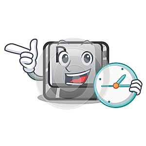 With clock button P in the shape mascot