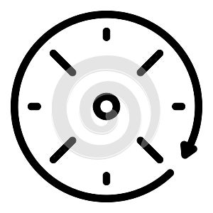 Clock call icon outline vector. Hour timer