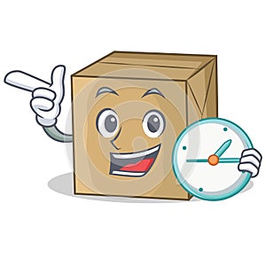 With clock cardboard character character collection