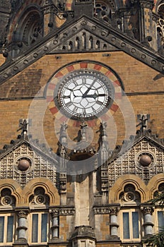 Clock in Chatrapati Shivaji Terminus building