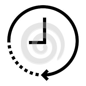 Clock circular icon in line style, clock hand. Circular icon for time tracking at work. Use pixel perfect line circular