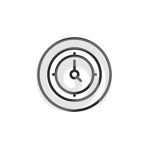 Clock circular line icon. Round simple sign.