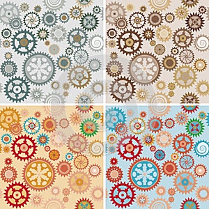 Clock cogwheel pattern set