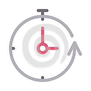 Clock colour line vector  icon