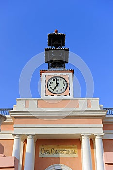 Clock of the Consistorial House (Casa Consistorial) Town Hall of Puerto Real, CÃ¡diz province, Spain photo