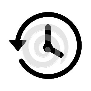 Clock countdown icon in flat style. Time chronometer vector illustration on white isolated background. Clock business concept.