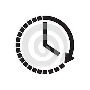 Clock countdown or timer icon in flat style isolated vector illustration