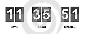 Clock counter countdown flip scoreboard vector timer.