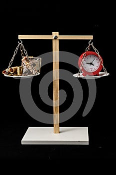 Clock and Currency Time is Money Concept