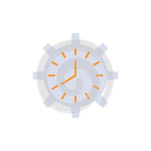 Clock, Deadline, Time, Timepiece, Timing, Watch, Work  Flat Color Icon. Vector icon banner Template