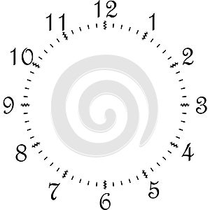 Clock dial black sparcles signs with rounded corners vertical big numbers