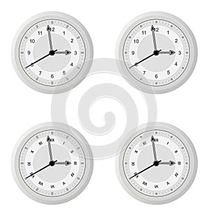 Clock dial in four variants with different design details photo