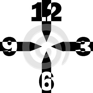 Clock DIAL gigantesque numbers on transparent background photo