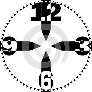 Clock DIAL gigantesque numbers on transparent background 2 photo